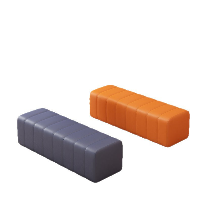 Accessible luxury soft bag shoe changing bench clothing store rest area bench sofa stool cloakroom bed end rectangular leather stool