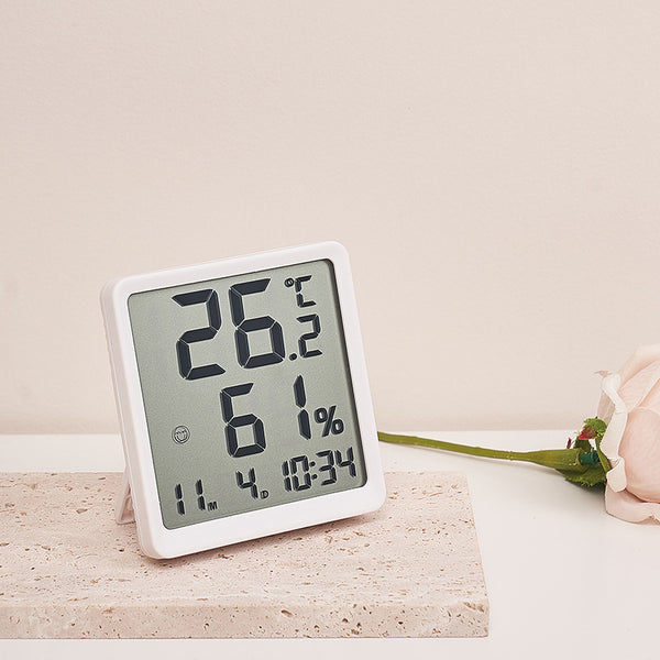 Ultra-thin and simple home electronic digital thermometer electronic clock home thermometer indoor dry humidity meter 3301