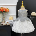 【clearance】girls' dress  summer heavy-duty sleeveless petal patchwork tank dress high-end formal gown