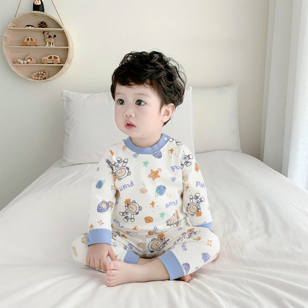 Kids' thermal underwear set - autumn/winter collection - 100% cotton, seamless design - boys & girls, baby, toddler - loungewear & sleepwear
