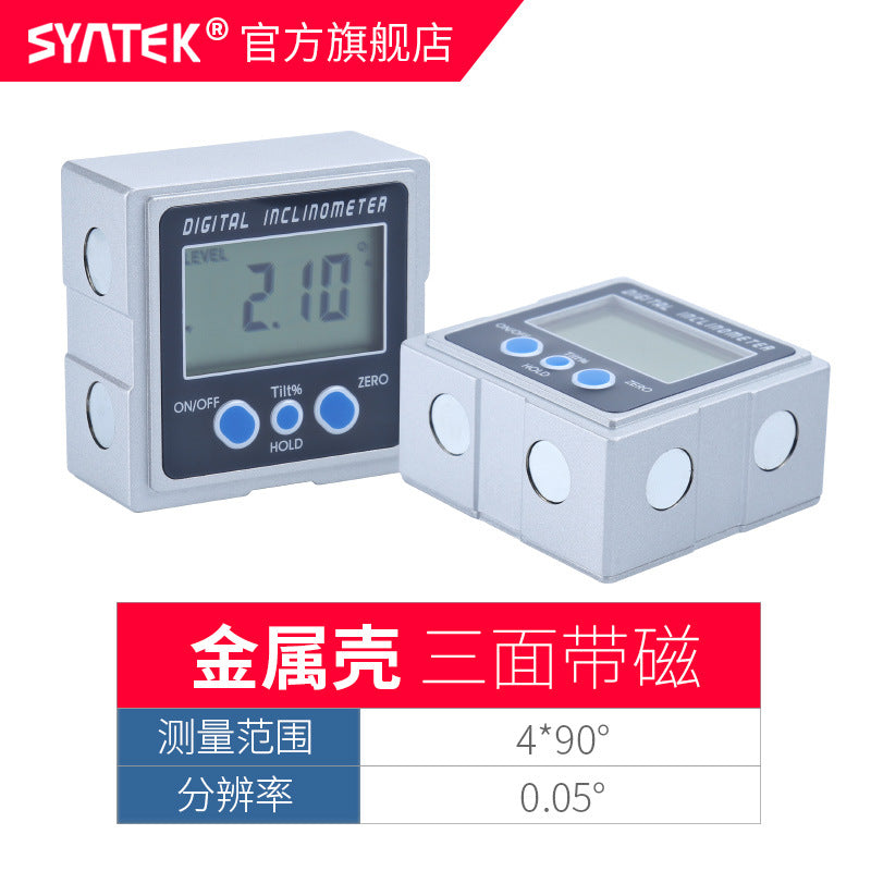 High-precision digital display level, digital display angle meter inclinometer 360 ° inclination box angle ruler tape magnetic