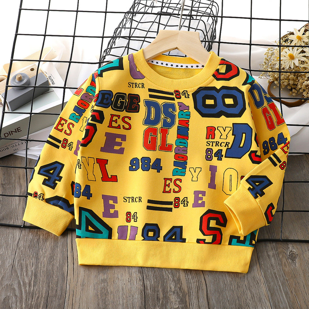 Children's hoodie  autumn collection, 100% cotton, long sleeve t-shirt for boys and girls, infant and toddler pullover top