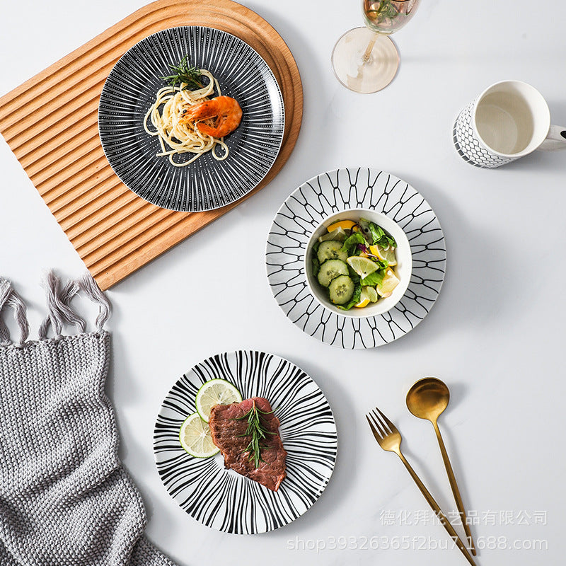 European style minimalist rice bowl, unique household bowl, ceramic creative trendy bowl, moroccan style 4.5inch dessert bowl