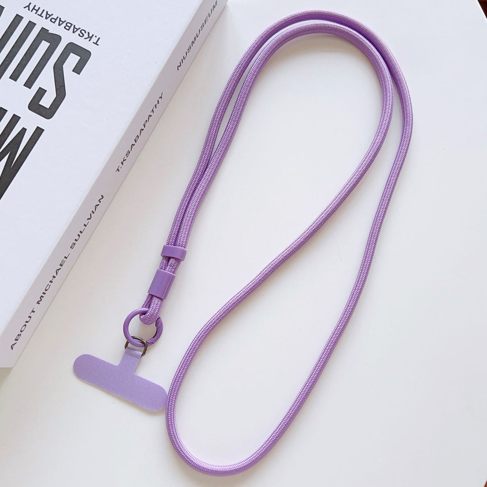 Adjustable buckle pure color mobile phone lanyard cross-body halter dual-purpose nylon rope woven strong and durable anti-lost anti-fall