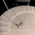 Korean ins style pearl zircon titanium steel necklace for women easiest for matchniche styleclassy sense clavicle chain fairy jewelry wholesale