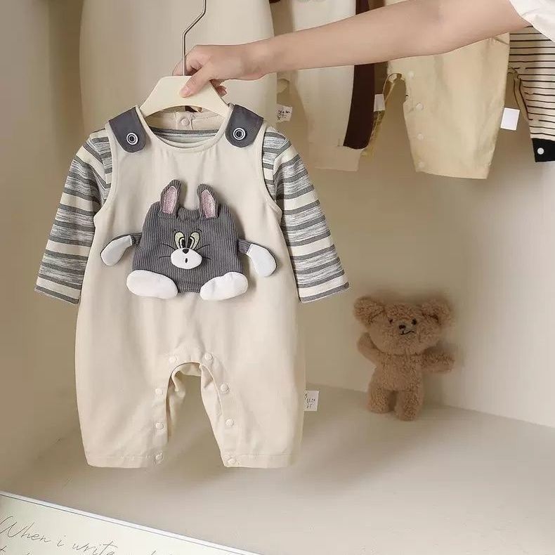 Autumsuit clothes overalls jumpsuit baby cute new arrival cartoon super cute spring & falltwo-piece set trendy