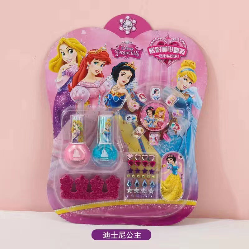 Sanrio frozen nail art stickers makeup toys - eco-friendly, harmless, quick-drying, peel-off kids' nail polish set