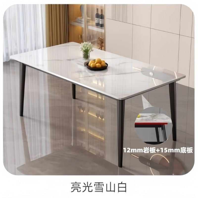 Slate dining table - modern minimalist luxury design for small spaces - rectangular dining table and chair set for home, living room