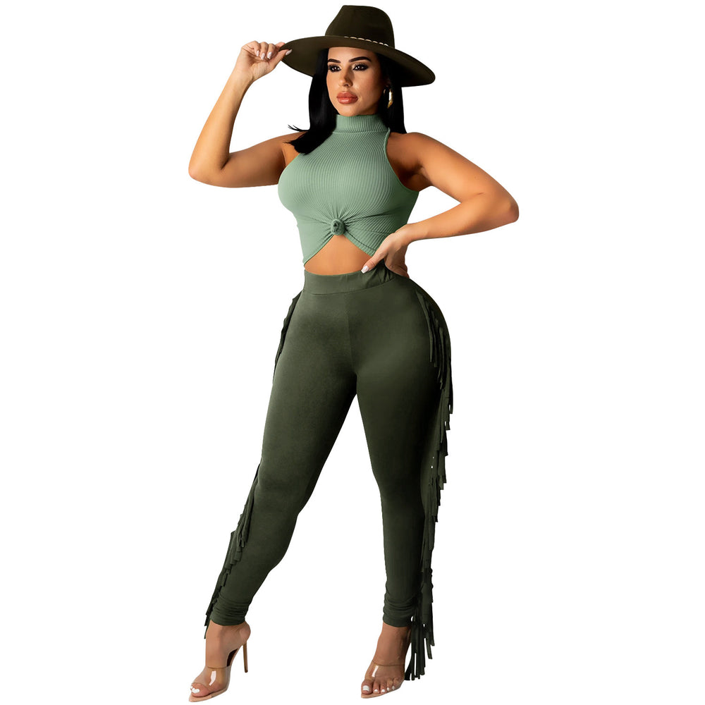 C5369 special offer: no returns or exchanges. please purchase with care. cross-border fashion casual sleeveless tank top and pants two-piece set