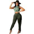 C5369 special offer: no returns or exchanges. please purchase with care. cross-border fashion casual sleeveless tank top and pants two-piece set