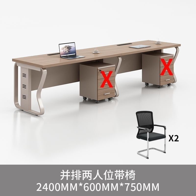 Computer desk and chair set - modern minimalist conference table for meetings, partitioned multi-person office desk for employees