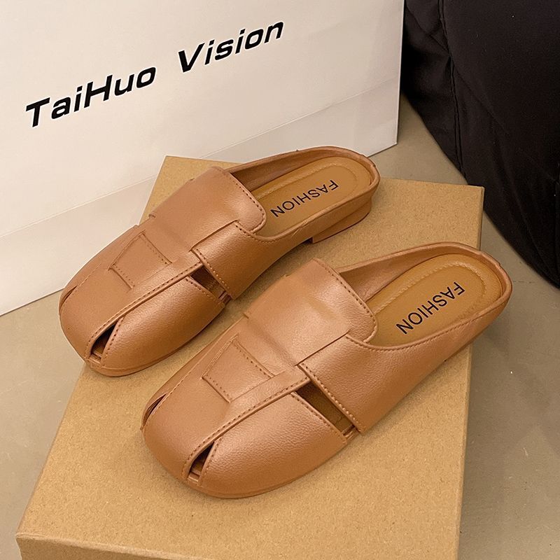 2025new arrivalfashion mule toe slippers women's outwear lazy slippers casual flatseasiest for matchelegantpopular half cover