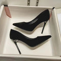 High heels for women 2025new arrivalpopular suede fashioneasiest for matchautum women's shoes k-style banquet stiletto pointed toe flats