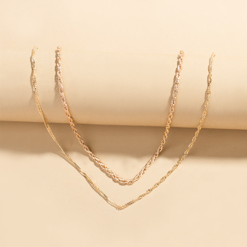 Sweater necklace wholesale european and american cross-border autumn and winter jewelry for women gold-plated thick lines socialite street style fashion stacked neck chain