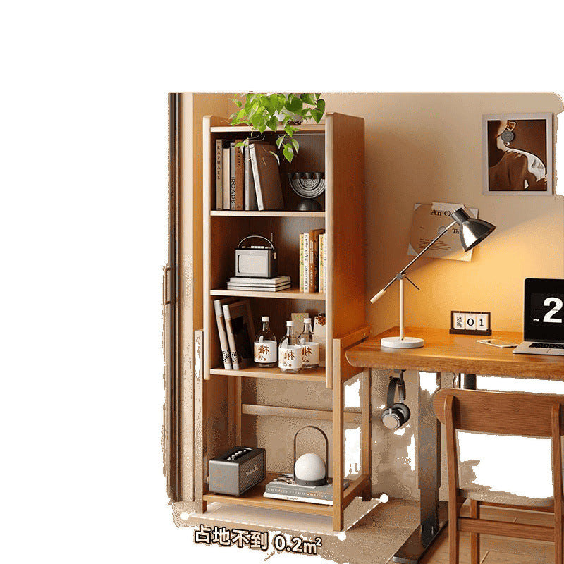Small bookshelf integrated wall narrow side cabinet living room home floor rack multi-layer storage cabinet