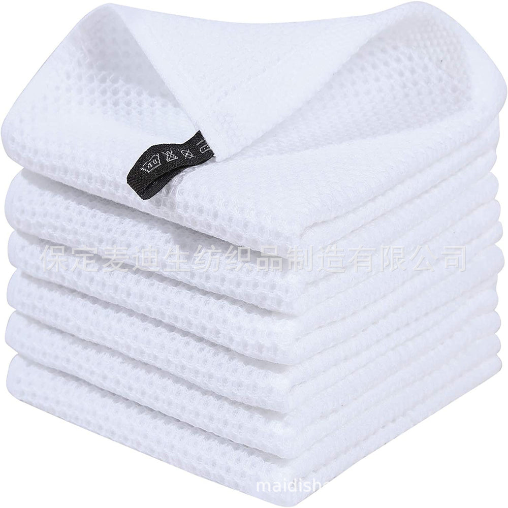 Amazon bestseller: pure cotton honeycomb kitchen towel set with hooks - waffle weave dishcloths for cross-border e-commerce