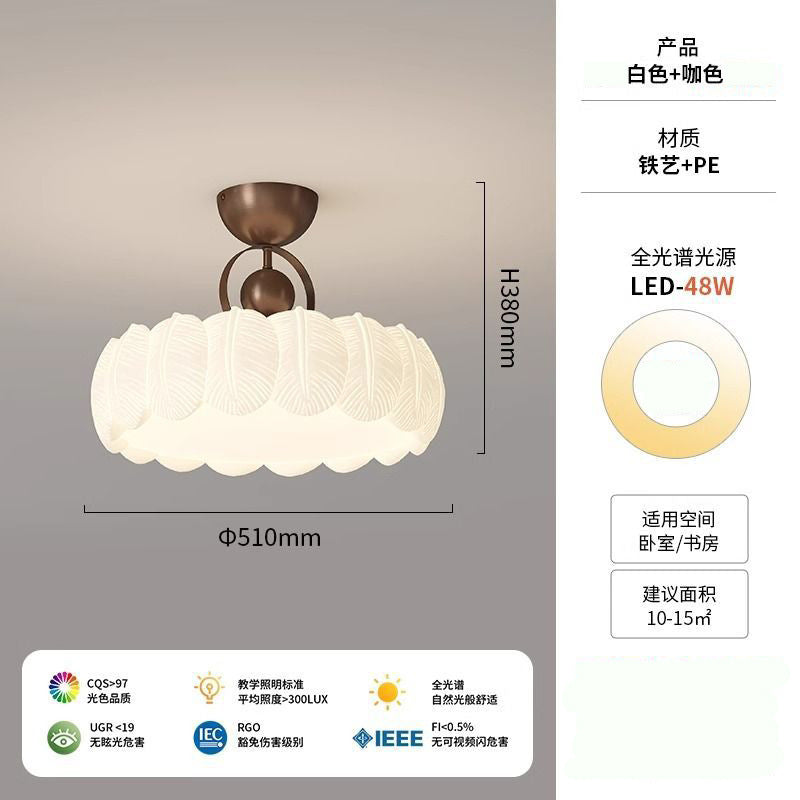 [Strict selection] 2025 new ceiling lamp medieval cream wind master bedroom princess room feather eye protection study chandelier