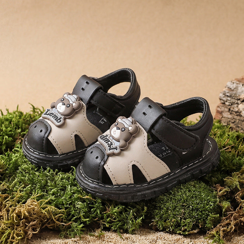 Jiaojiao shoes baby boy shoes soft bottom baby toddler shoes kids toe cap sandals 0-1 years old 2 non-slip boys and girls summer