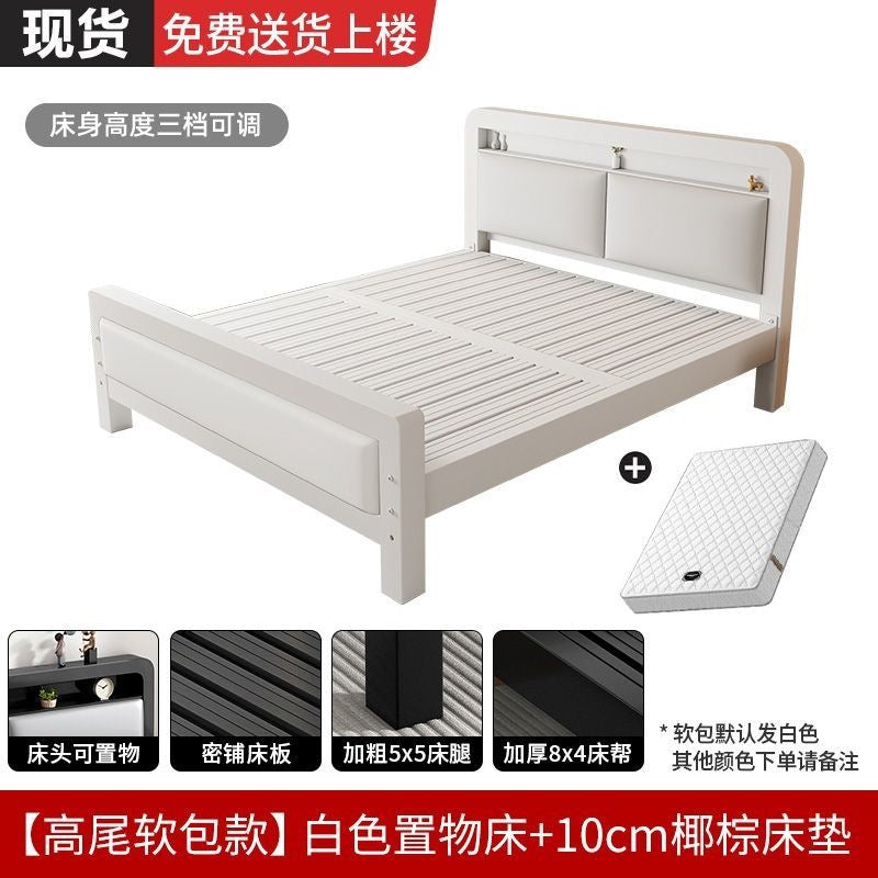 Extra thick iron frame bed carbon steel bed rental house assembled iron bed bold dormitory iron bed bedroom simple bed big sale