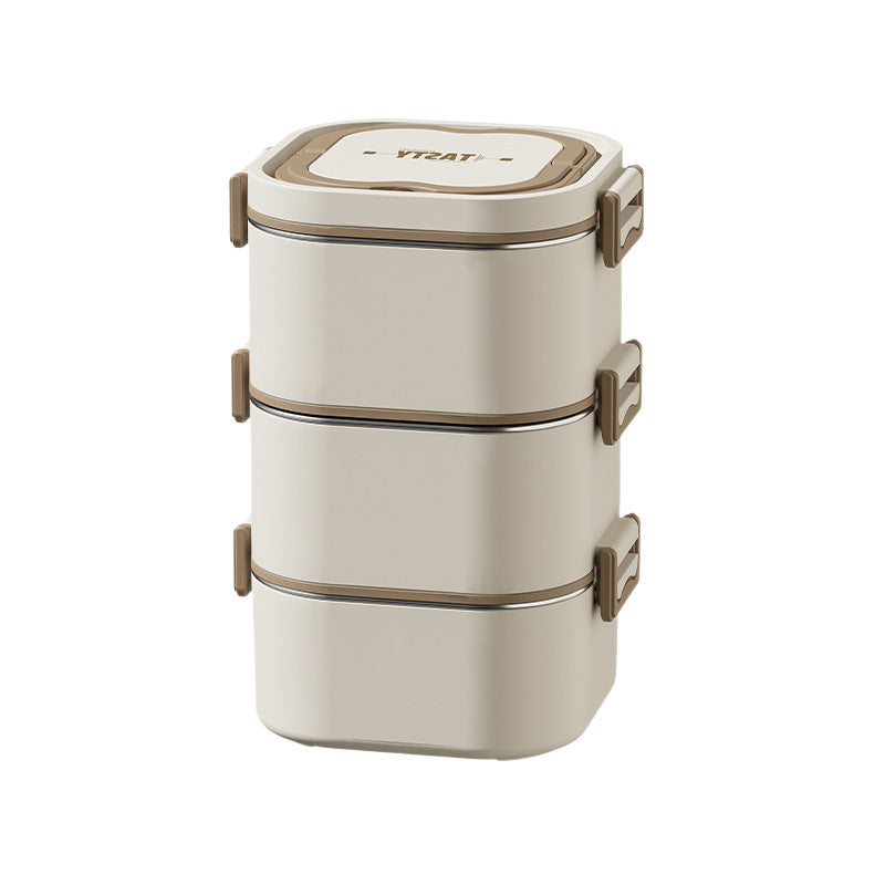 New 316 stainless steel multi-layer divided lunch box bento box - microwave safe, perfect for office workers, students, and gifting