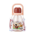 Summer new arrival: cute cartoon plastic water bottle for girls - stylish, portable, and perfect for students on the go!