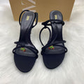 Za women's shoes: new summer 2025 collection - black strappy heeled sandals with rhinestone cherry charm, breathable and casual for outdoor wear