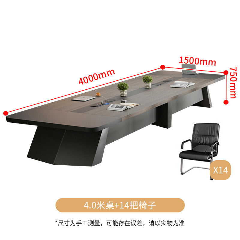 Saint-li conference table and chair set - minimalist conference room office desk, long table with rounded corners, large capacity for employee training