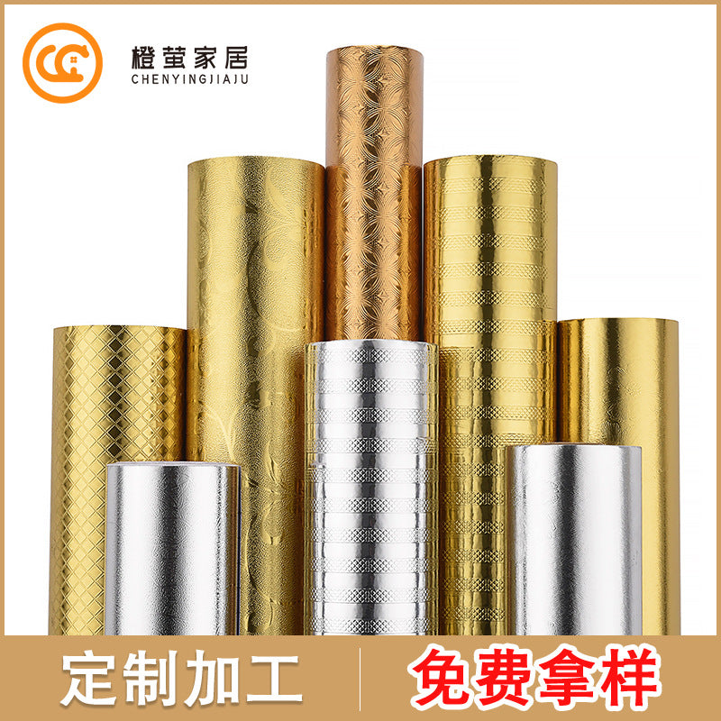 Customized self-adhesive kitchen oil-proof sticker waterproof and high temperature resistant stove cabinet moisture-proof thickened aluminum foil tinfoil wholesale