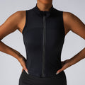 Lulu-inspired yoga tank top: seamless, high-end, zippered sleeveless vest for women - perfect for workout, fitness, and concealing underarm fat