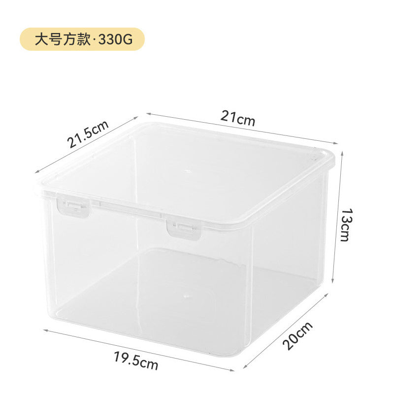 Japanese-style teacup tea set storage box Outdoor plastic transparent storage box with lid can be stacked with dustproof desktop storage box