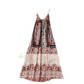 Bohemian print halter backless dress - women's summer vacation beach dress - slimming and flattering maxi dress