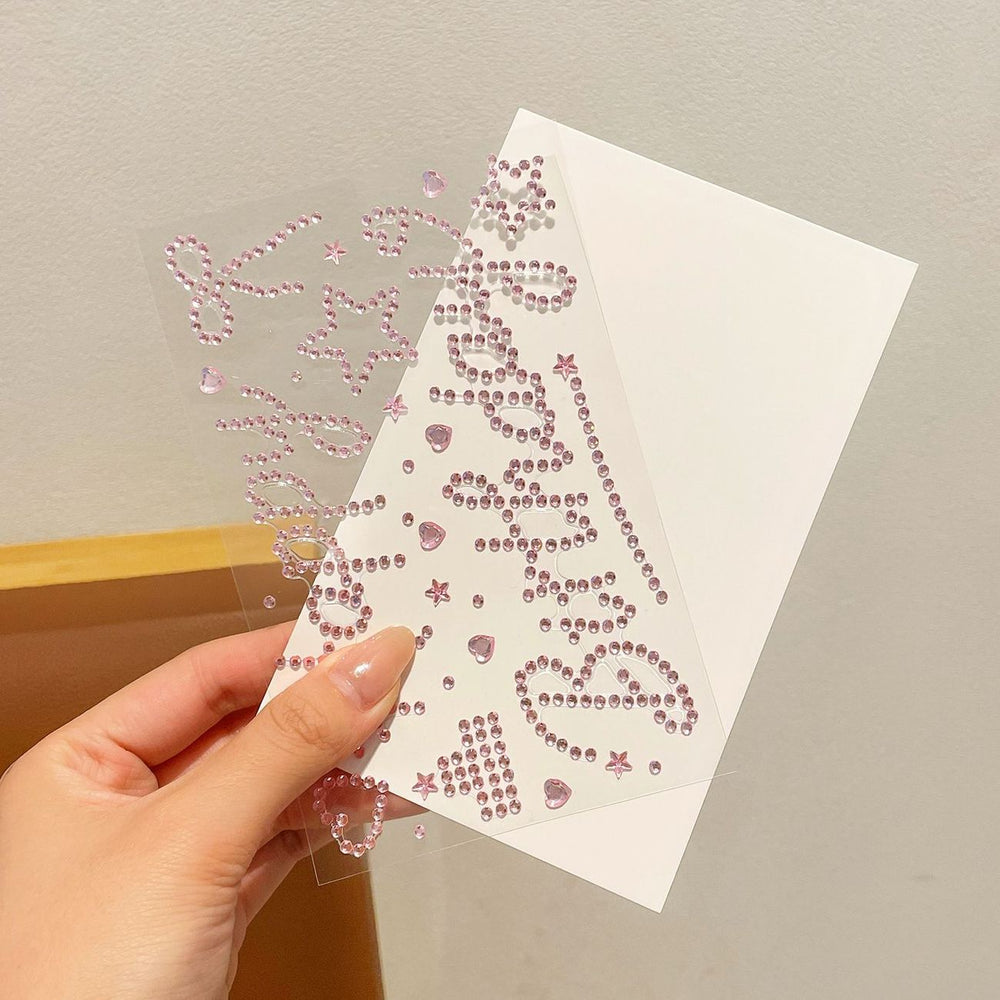 Happy birthday rhinestone letter stickers - high-value gift wrapping decoration for girls, thoughtful diy sparkling diamond stickers