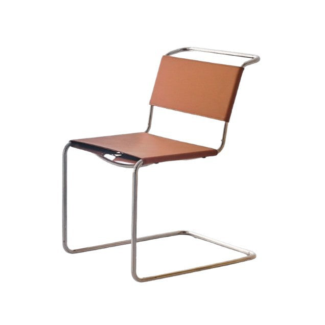 Modern casual saddle leather cantilever chair medieval style dining chair restaurant hotel milk tea shopaccessible luxuryretro saddle chair