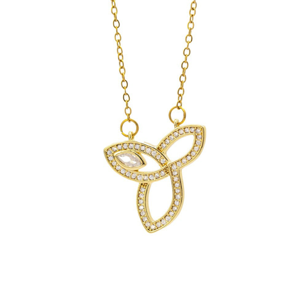 【titanium steel】premium lightweight luxury full diamond necklace - women's fashionable, versatile, geometric stainless steel sweater chain jewelry