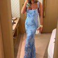 2026 summer new arrival: european and american high-end fashion slim-fit camisole bodycon sexy 3d floral dress