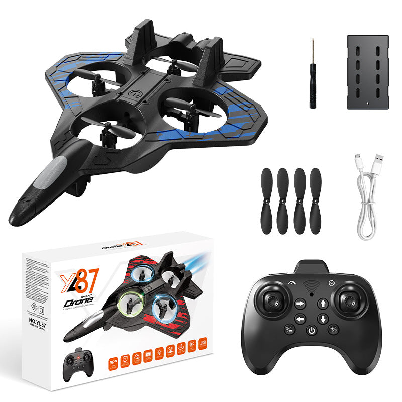Yl87-yl89 combat drone with light stunts, four-axis hovering, fixed altitude, foam remote control aircraft - low price
