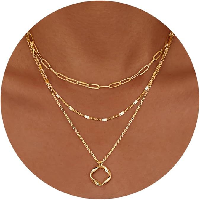 new arrivalfashioncasual stackable exquisite 14k gold-plated fashionbows paper clip pendant necklace