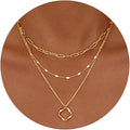 new arrivalfashioncasual stackable exquisite 14k gold-plated fashionbows paper clip pendant necklace