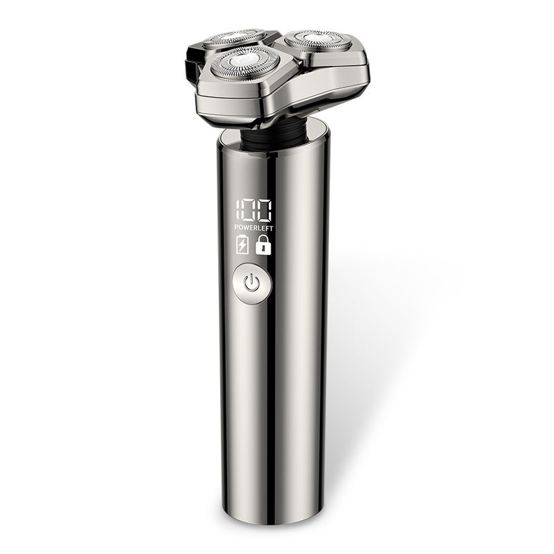 Electric shaver - anti-pinch, washable, digital display, multi-function, magnetic floating triple blade razor with digital display