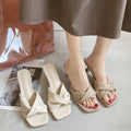 2024summernew arrivalcasual high-heeled one-line sandals cat-heeled high-heeled shoes french women's outwear half slippers