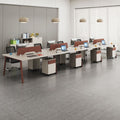 Minimalist modern screened desk with stool set - computer desk office furniture for employees and staff