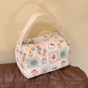 2025 new cartoon cat portable makeup & toiletry bag - large capacity 3d tote for travel & storage