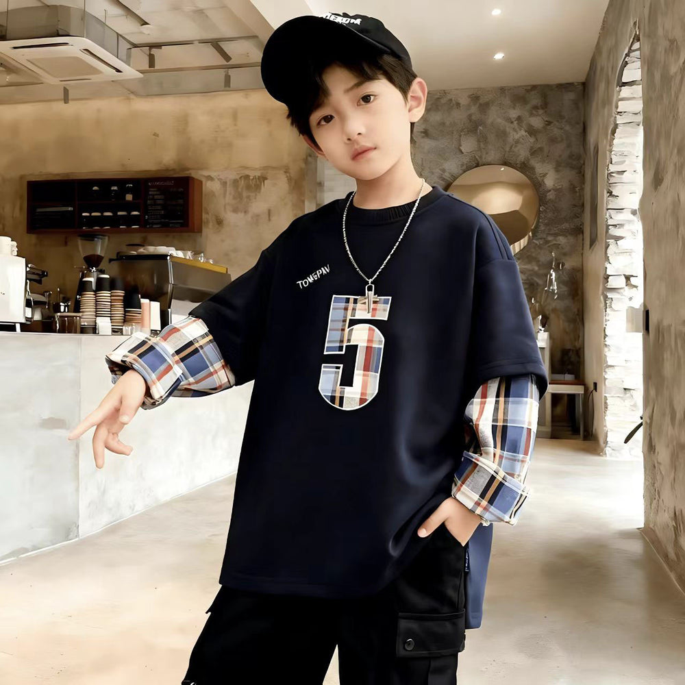 new arrival topspatchworkloose chinese cotton round neck long sleevest-shirtwestern style chinese cotton bottom shirtautum