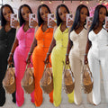 C7461 cross-border   fashion women's casual halter tie-neck top and pants two-piece set