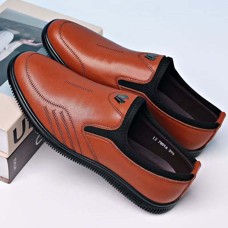 Men's leather shoes - soft leather, soft sole - business casual, work, security, dad shoes - wholesale & dropshipping available