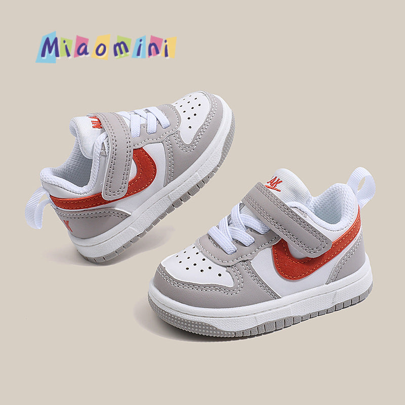 Spring/autumn new children's sports shoes, boys' casual low-top sneakers, girls' baby shoes, fashionable soft sole, ages 1-3
