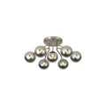 Nordic light luxury magic bean molecular silver electroplated semi-transparent round glass living room chandelier - modern minimalist