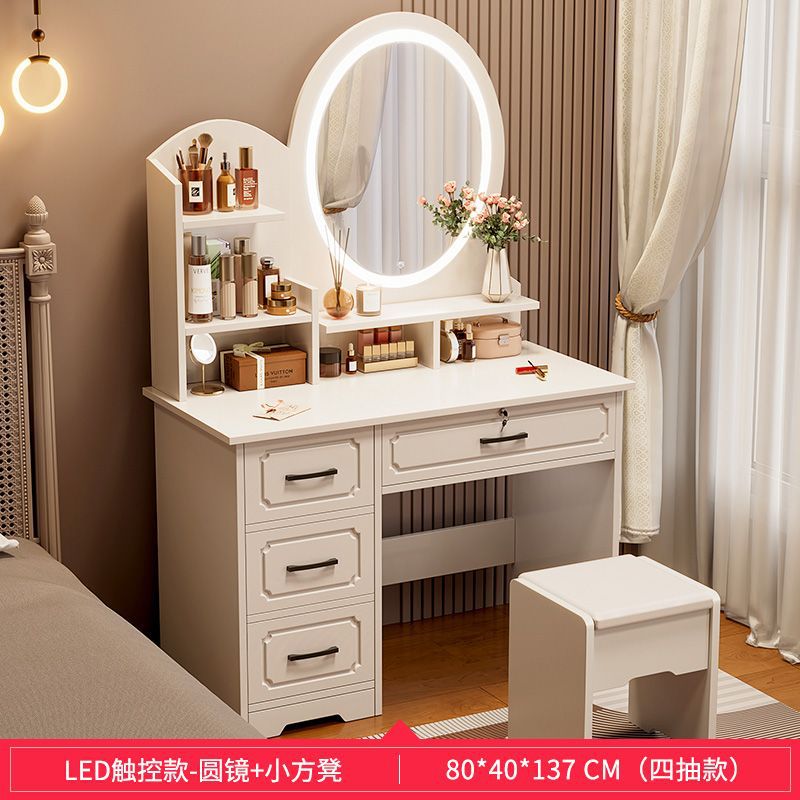 Bedroom dressing table casual modern master bedroom makeup table 2024new arrivalaccessible luxury dressing table mirror storage cabinet makeup cabinet