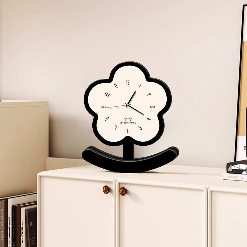 Small flower modern simple swing pendulum clock high sense home TV cabinet desk living room decoration clock
