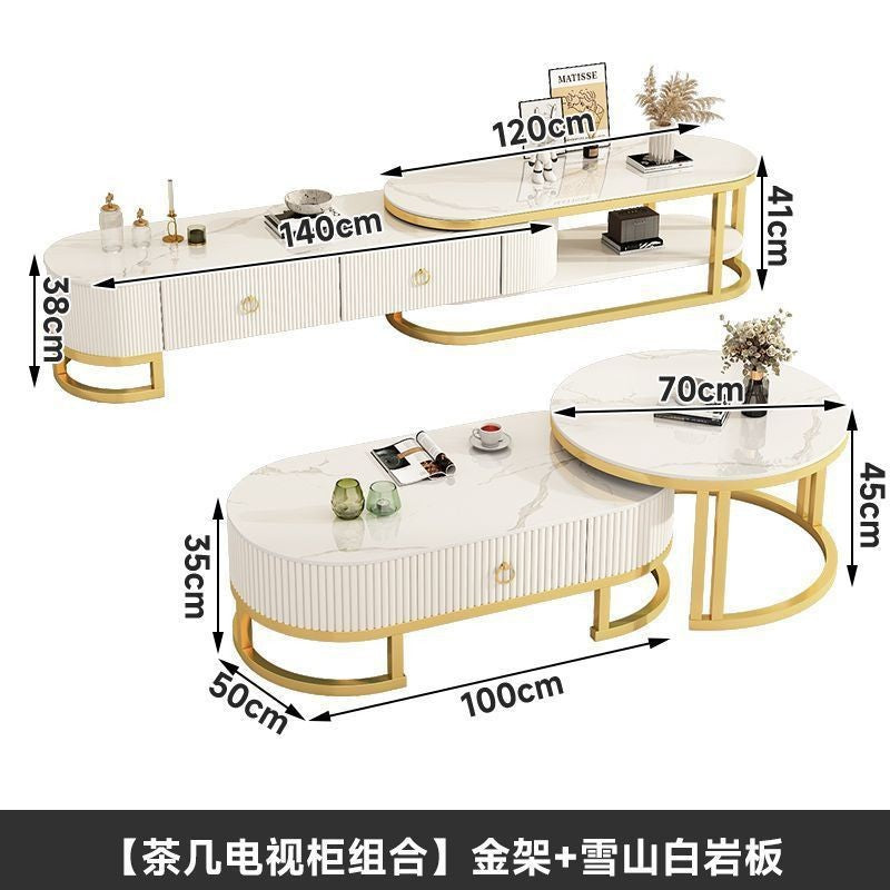 Cream style slate coffee table living room for homeaccessible luxury modern casual small apartment tea table popularfor home living room coffee table